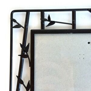 Burnes Bamboo Metal Picture Frame 5x7 Black Chinoiserie Asian Cottagecore